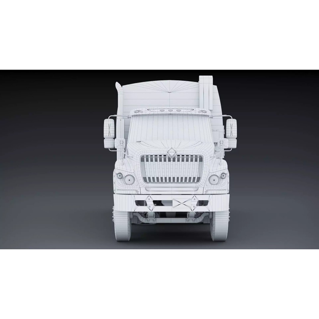 International Workstar Garbage Truck 3D Model – Low Poly Game Asset, FBX - View 29