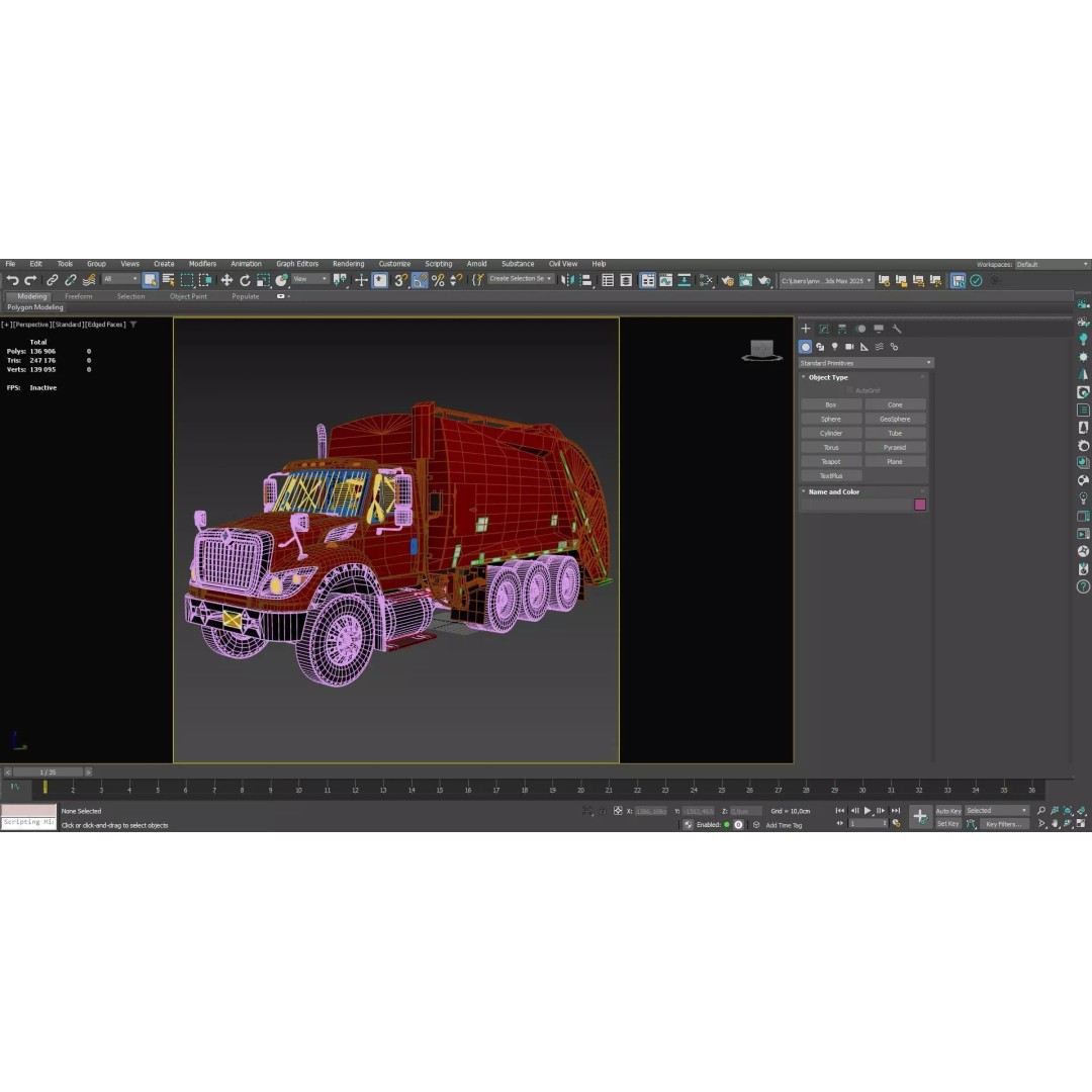 International Workstar Garbage Truck 3D Model – Low Poly Game Asset, FBX - View 36