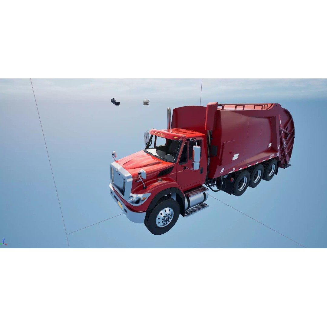 International Workstar Garbage Truck 3D Model – Low Poly Game Asset, FBX - View 37