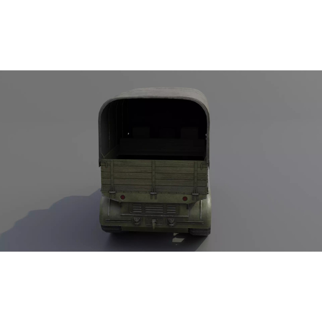 Voroshilovets Artillery Tractor 3D Model – Low Poly Game Asset, FBX - View 22