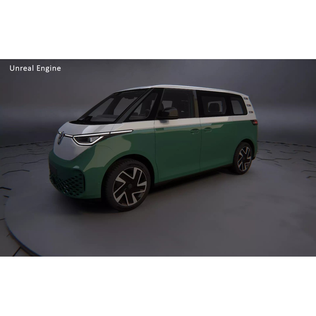 2025 Volkswagen ID Buzz SWB Green 3D Model – Photorealistic Vehicle Asset, FBX, OBJ - View 28