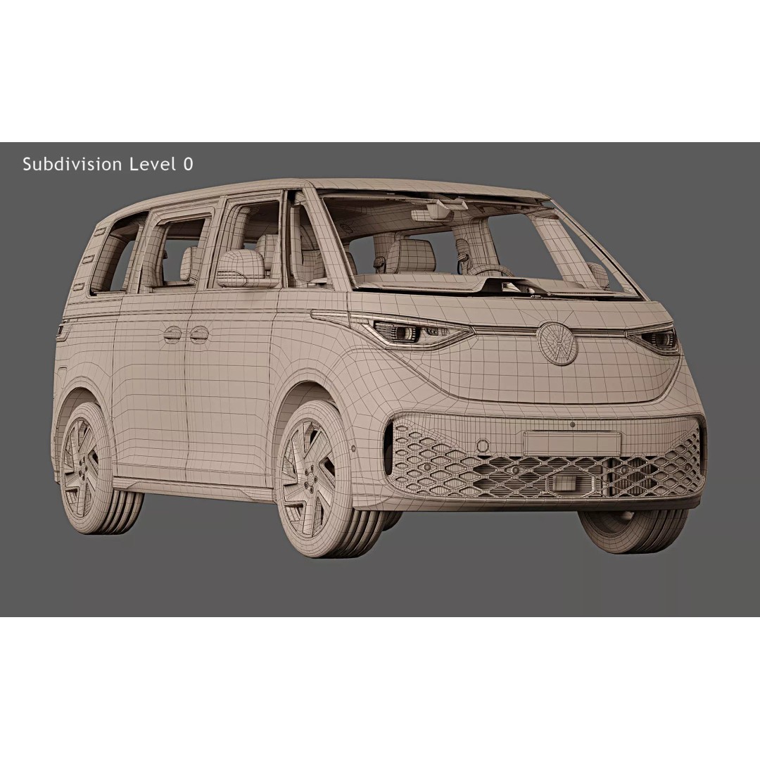 2025 Volkswagen ID Buzz SWB Green 3D Model – Photorealistic Vehicle Asset, FBX, OBJ - View 30