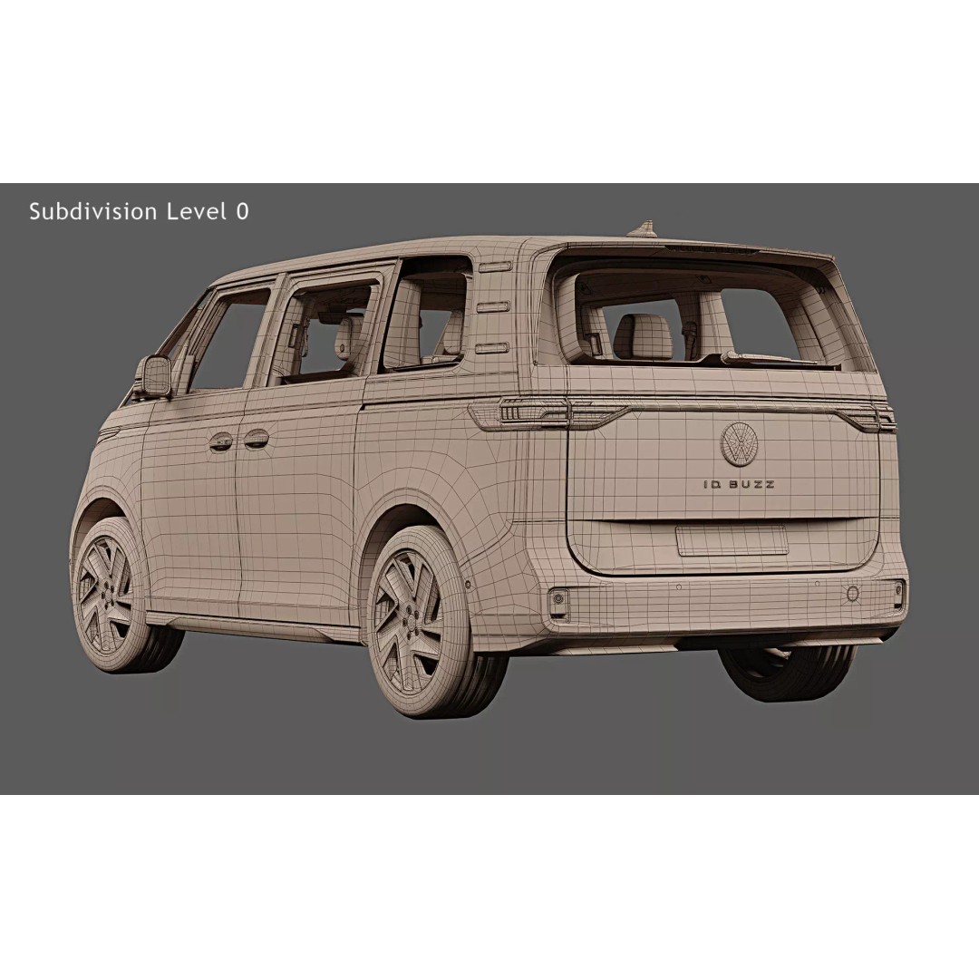 2025 Volkswagen ID Buzz SWB Green 3D Model – Photorealistic Vehicle Asset, FBX, OBJ - View 31