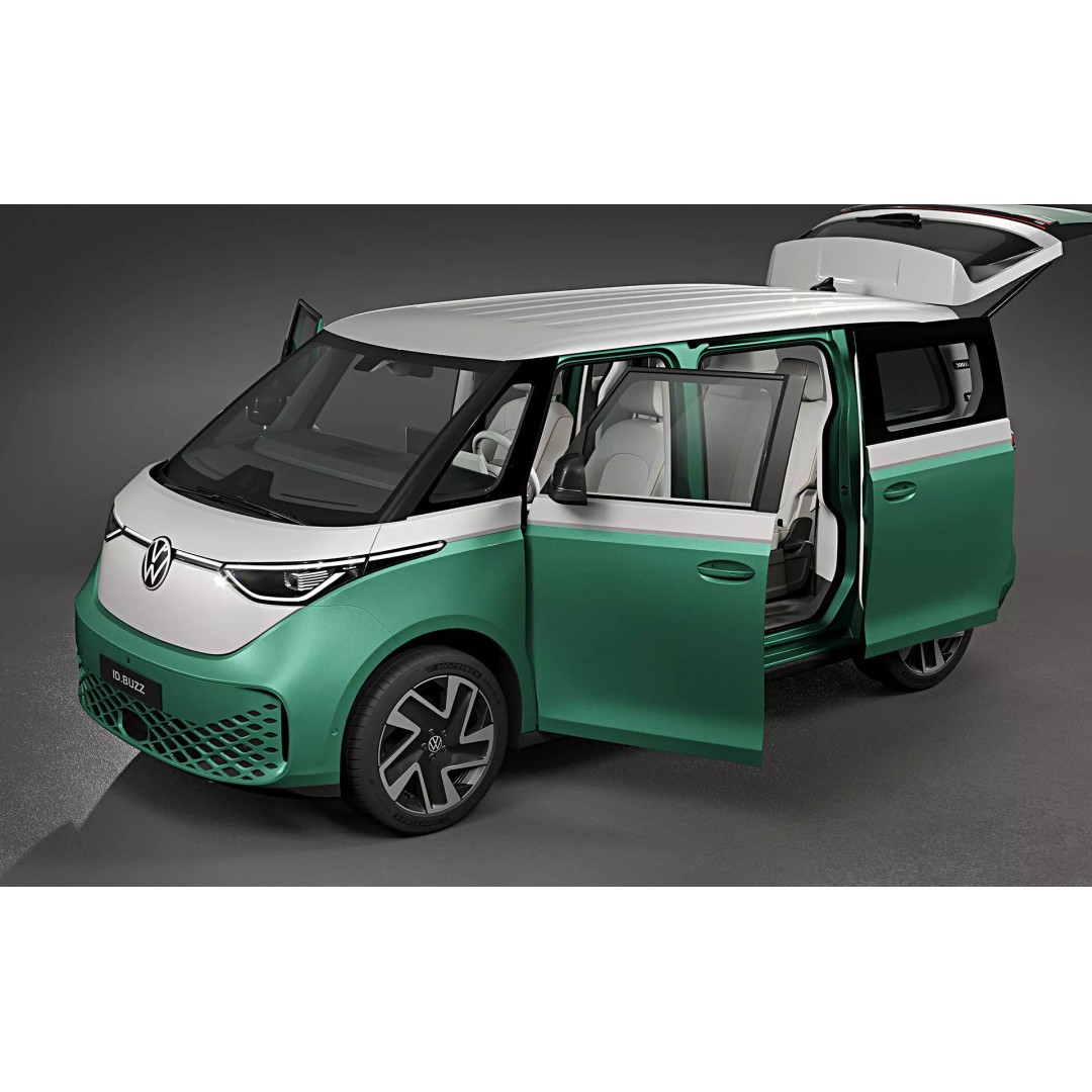 2025 Volkswagen ID Buzz SWB Green 3D Model – Photorealistic Vehicle Asset, FBX, OBJ - View 4