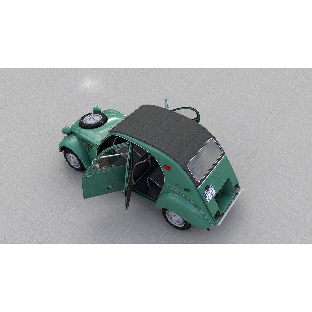 Citroen Sahara 2CV 1964 3D Model – High Poly Game Asset, FBX, Blender - View 10