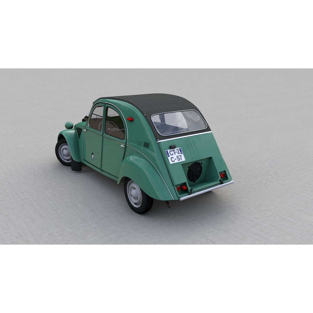 Citroen Sahara 2CV 1964 3D Model – High Poly Game Asset, FBX, Blender - View 12