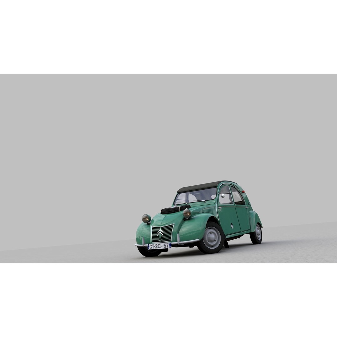 Citroen Sahara 2CV 1964 3D Model – High Poly Game Asset, FBX, Blender - View 14