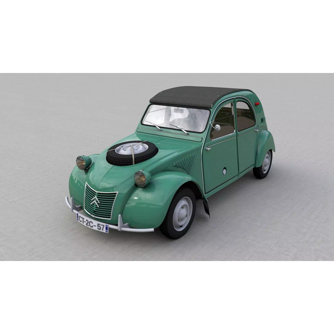Citroen Sahara 2CV 1964 3D Model – High Poly Game Asset, FBX, Blender - View 2