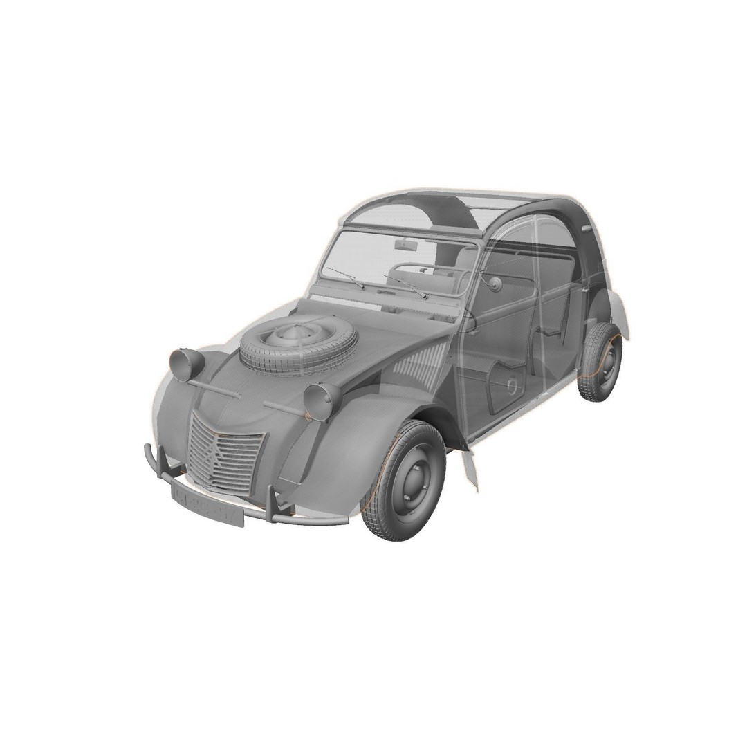 Citroen Sahara 2CV 1964 3D Model – High Poly Game Asset, FBX, Blender - View 20