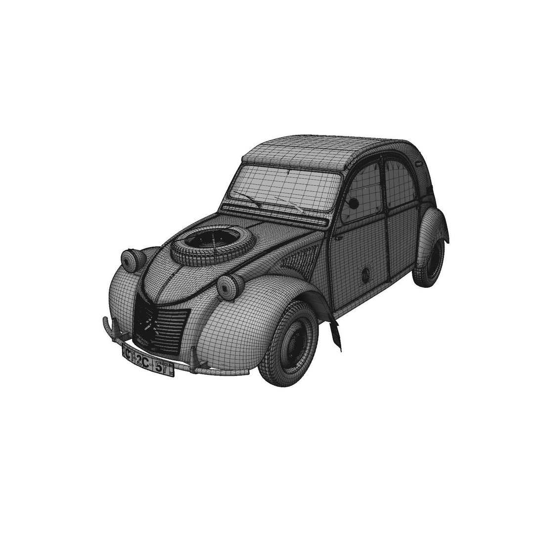 Citroen Sahara 2CV 1964 3D Model – High Poly Game Asset, FBX, Blender - View 22
