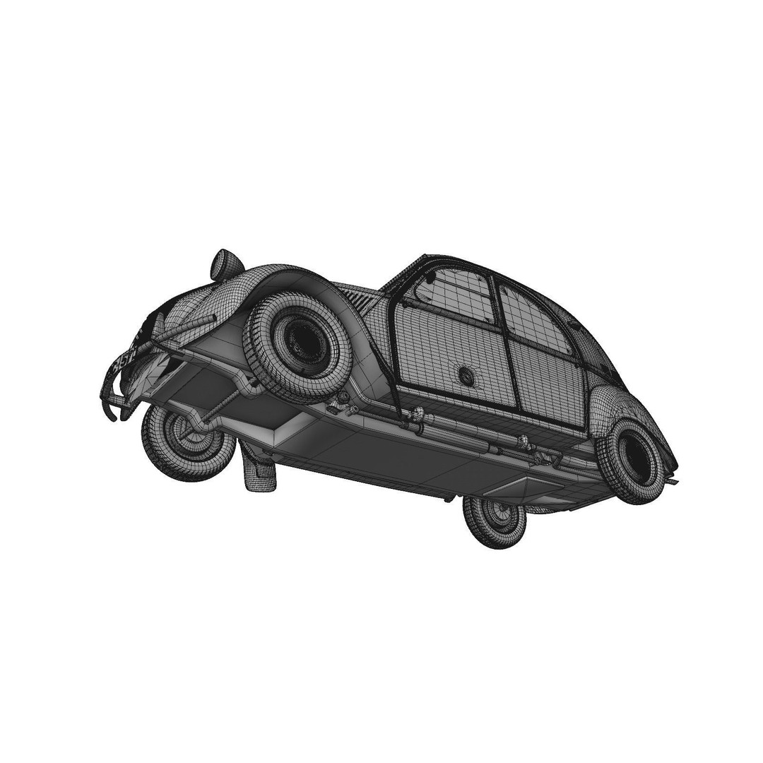 Citroen Sahara 2CV 1964 3D Model – High Poly Game Asset, FBX, Blender - View 23