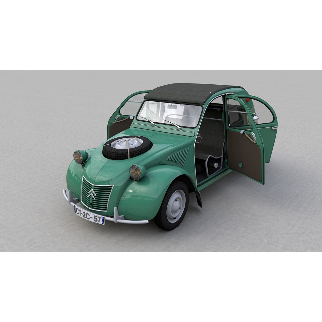 Citroen Sahara 2CV 1964 3D Model – High Poly Game Asset, FBX, Blender - View 3