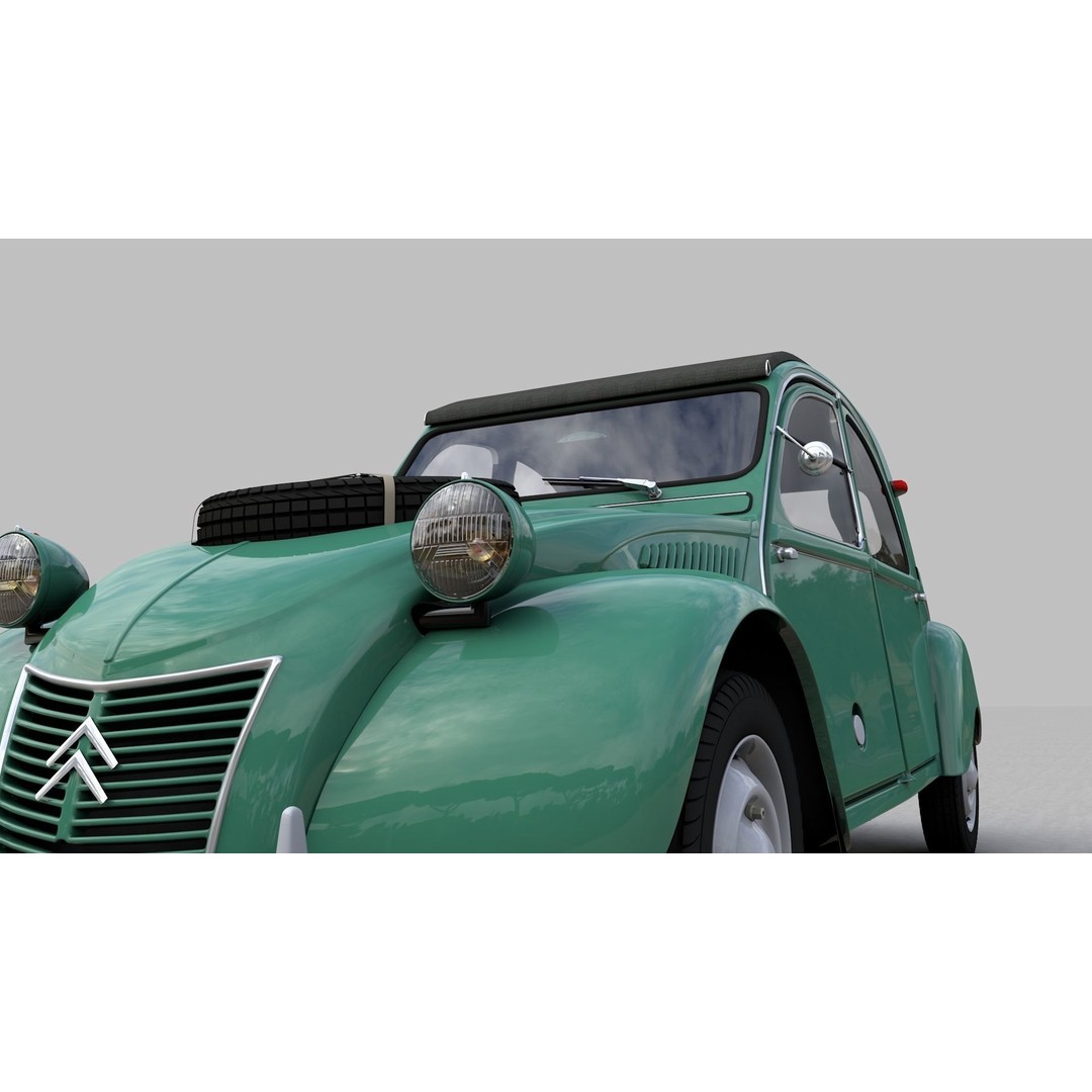 Citroen Sahara 2CV 1964 3D Model – High Poly Game Asset, FBX, Blender - View 4