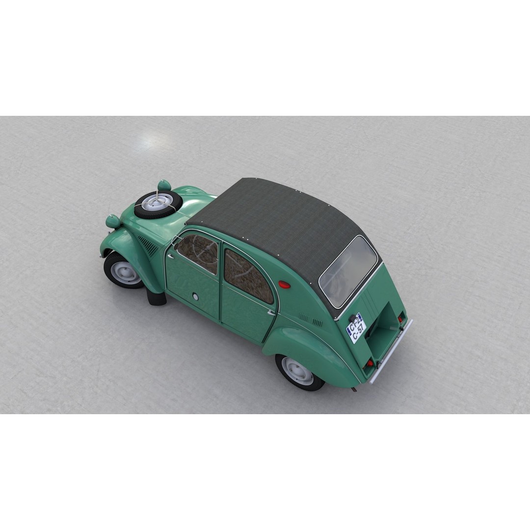 Citroen Sahara 2CV 1964 3D Model – High Poly Game Asset, FBX, Blender - View 9