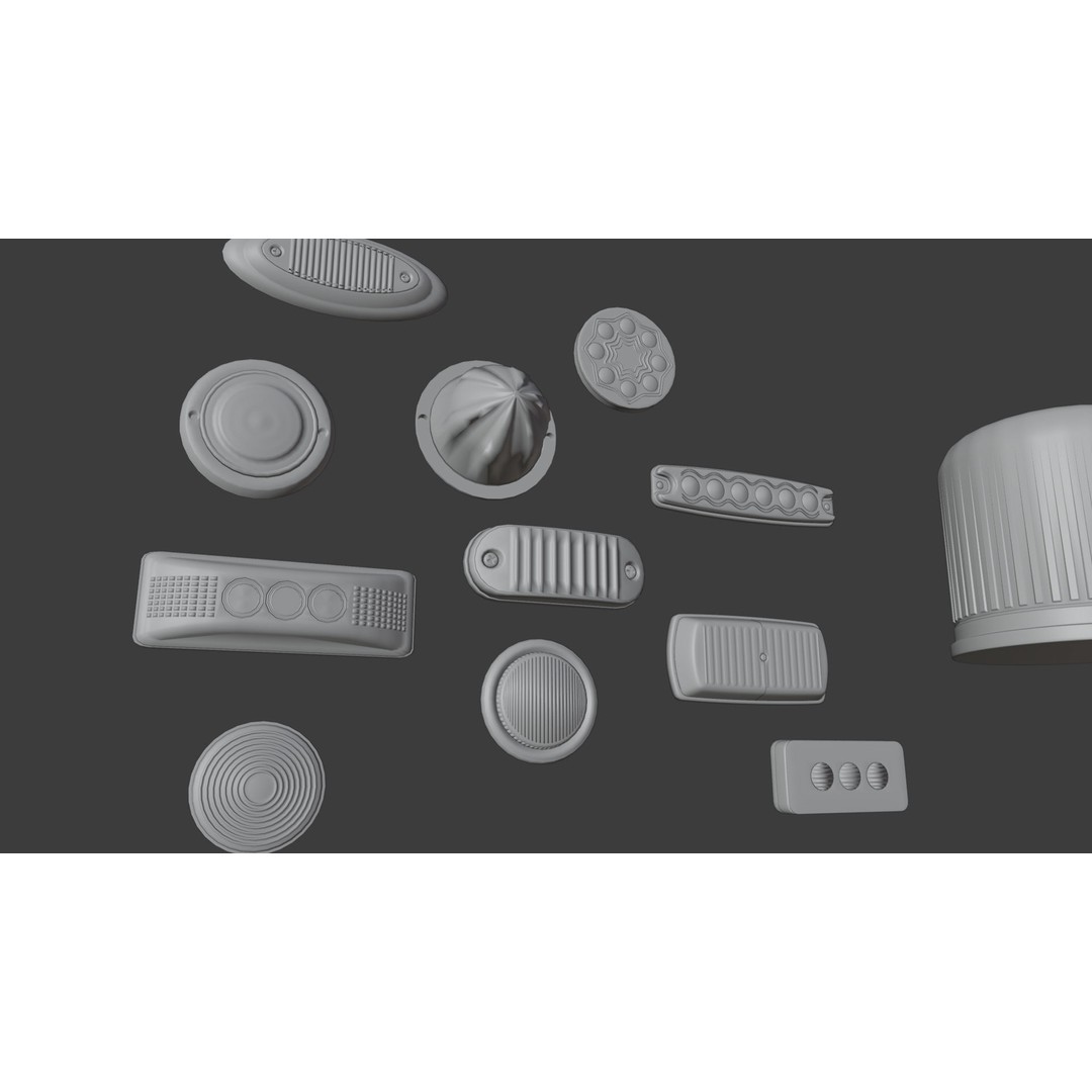 Emergency Lights and Markers 3D Model – High Poly Vehicle Parts, FBX, OBJ - View 14
