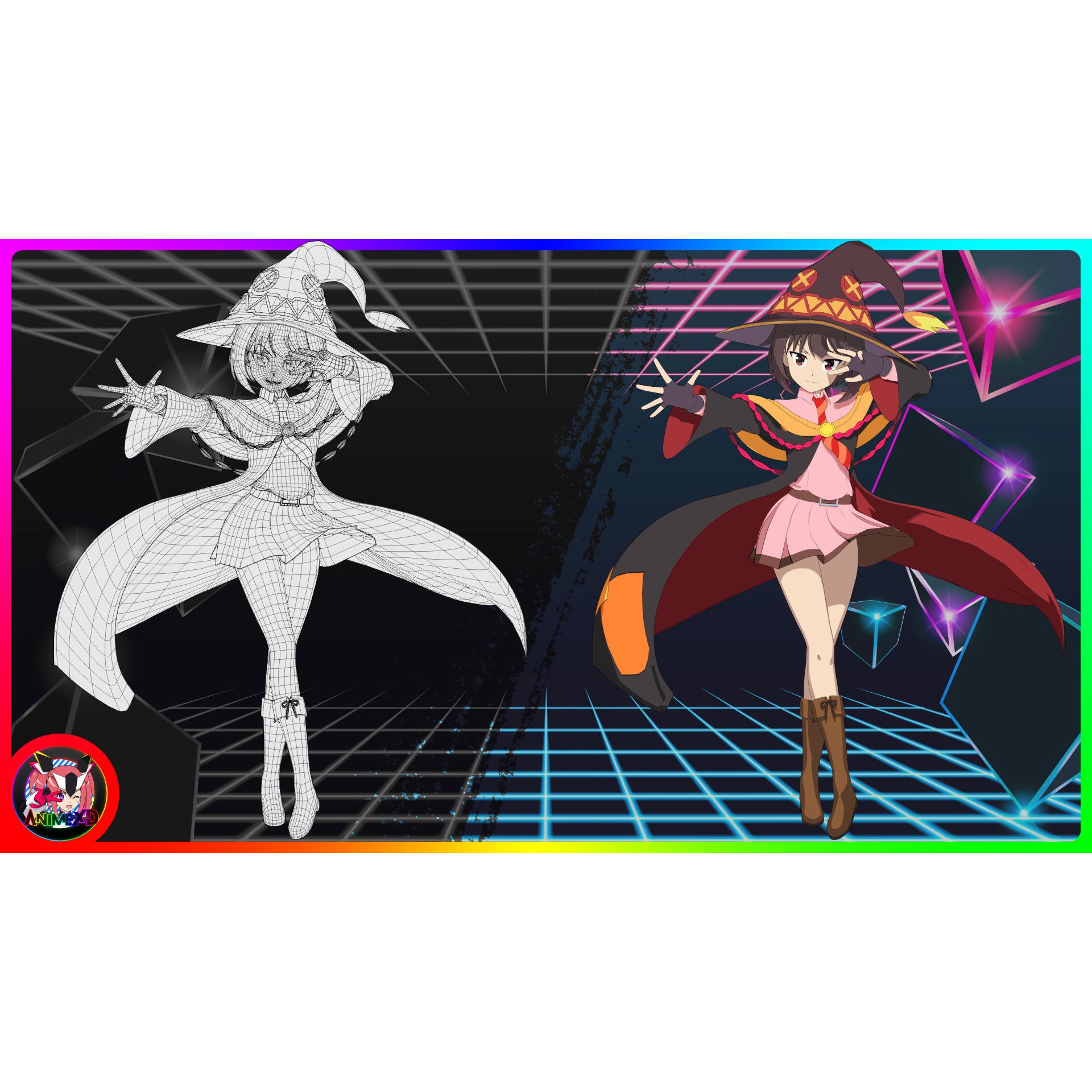 Megumin - Rigged Anime Character 3D Model - View 10