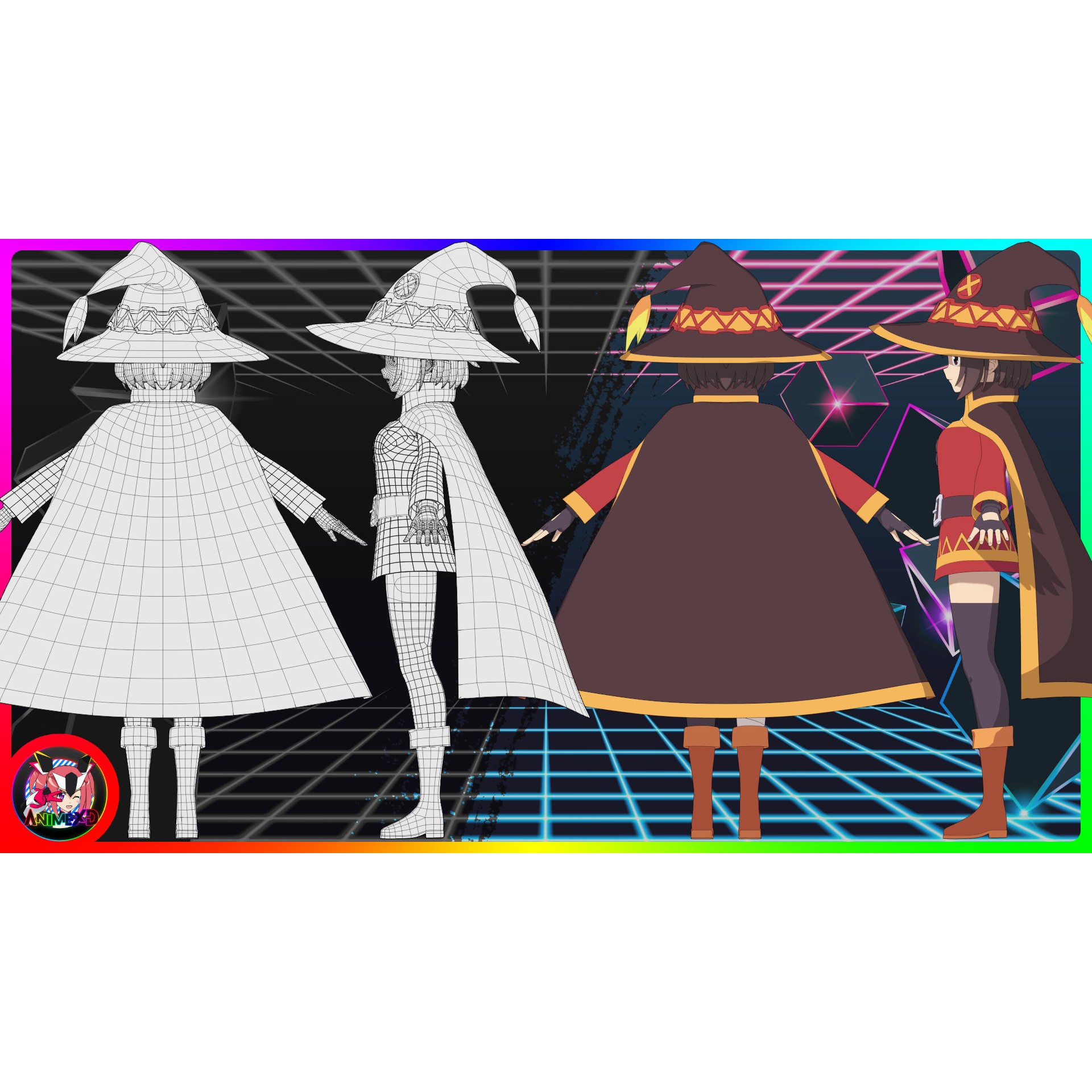 Megumin - Rigged Anime Character 3D Model - View 12