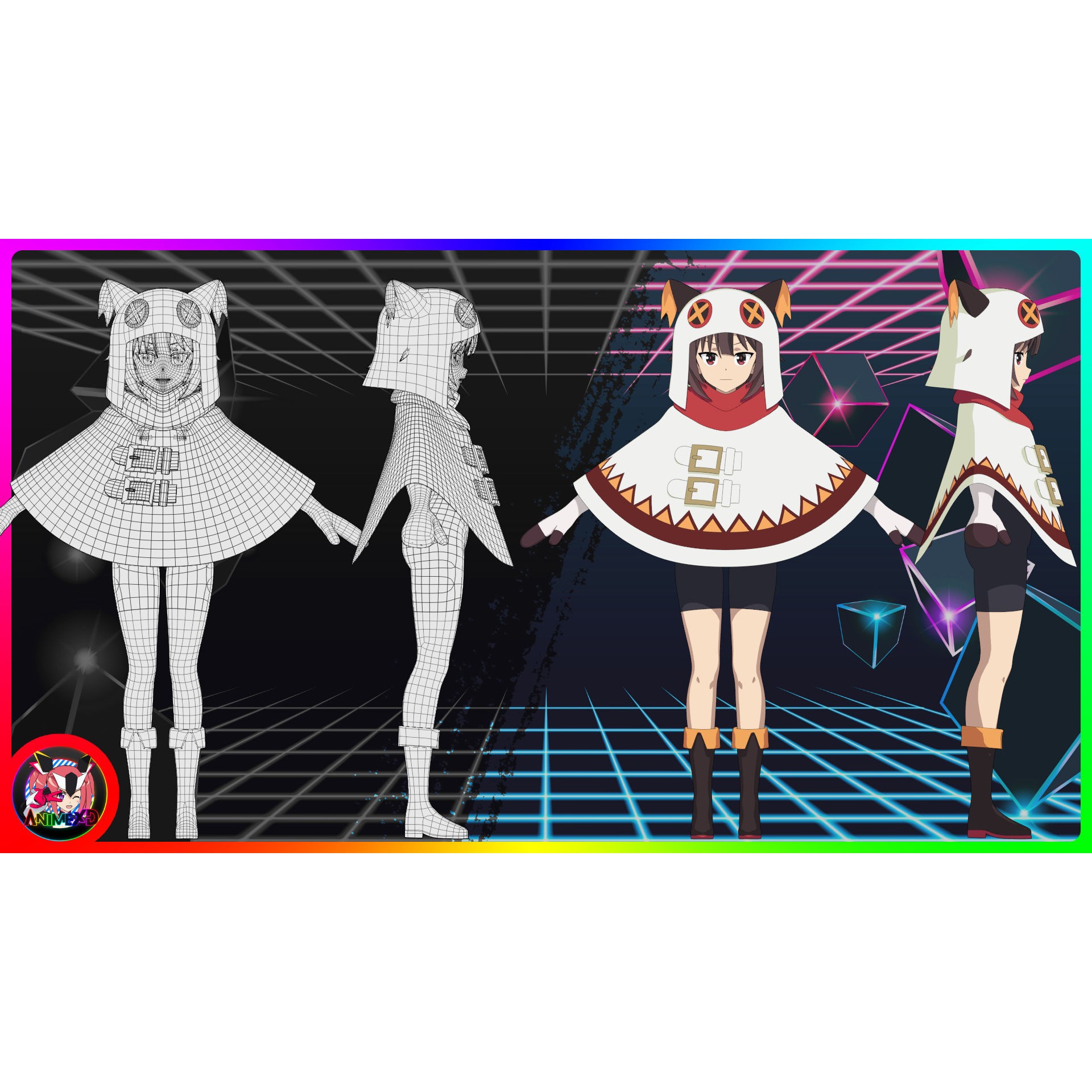 Megumin - Rigged Anime Character 3D Model - View 13