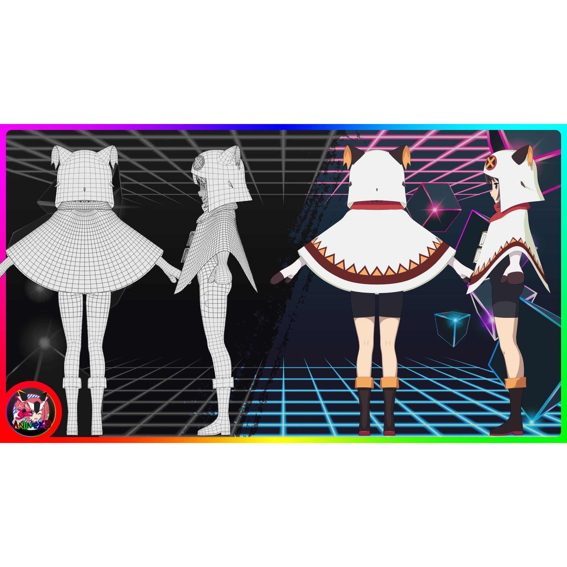 Megumin - Rigged Anime Character 3D Model - View 14