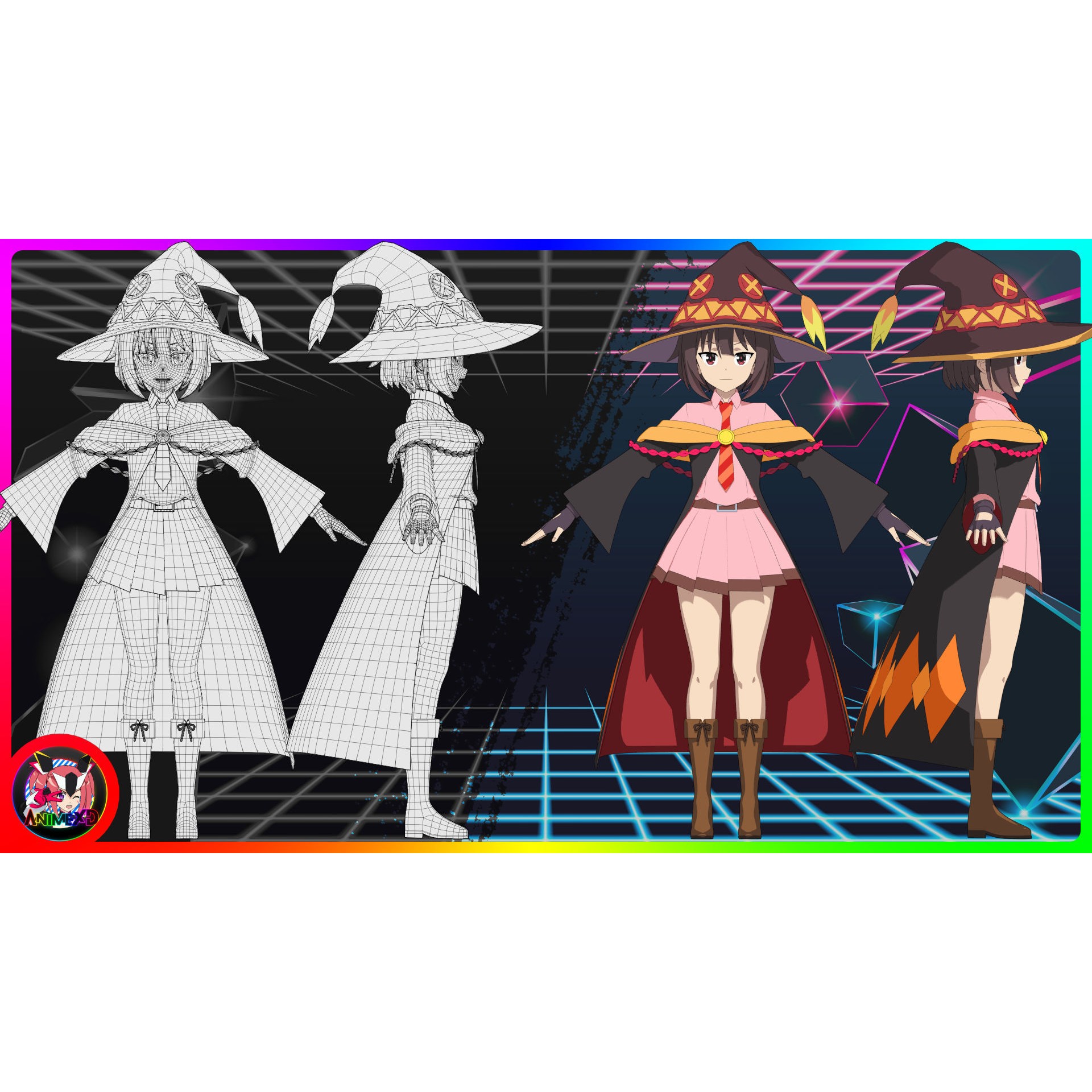 Megumin - Rigged Anime Character 3D Model - View 15