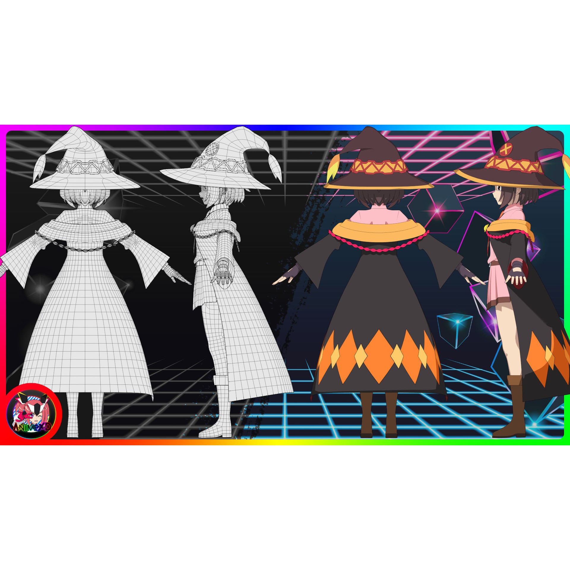 Megumin - Rigged Anime Character 3D Model - View 16