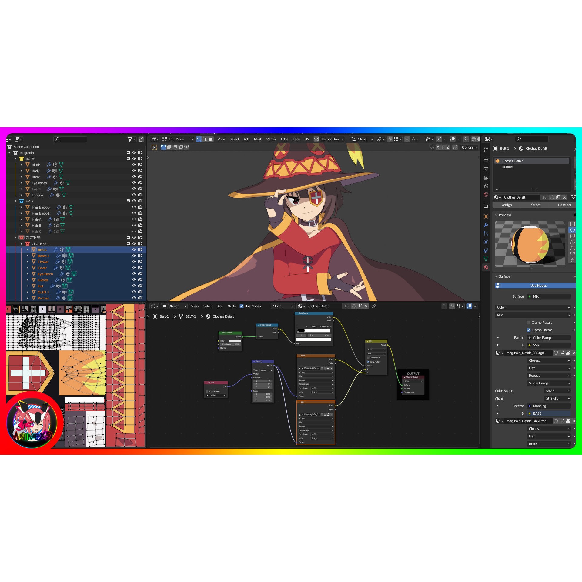 Megumin - Rigged Anime Character 3D Model - View 17