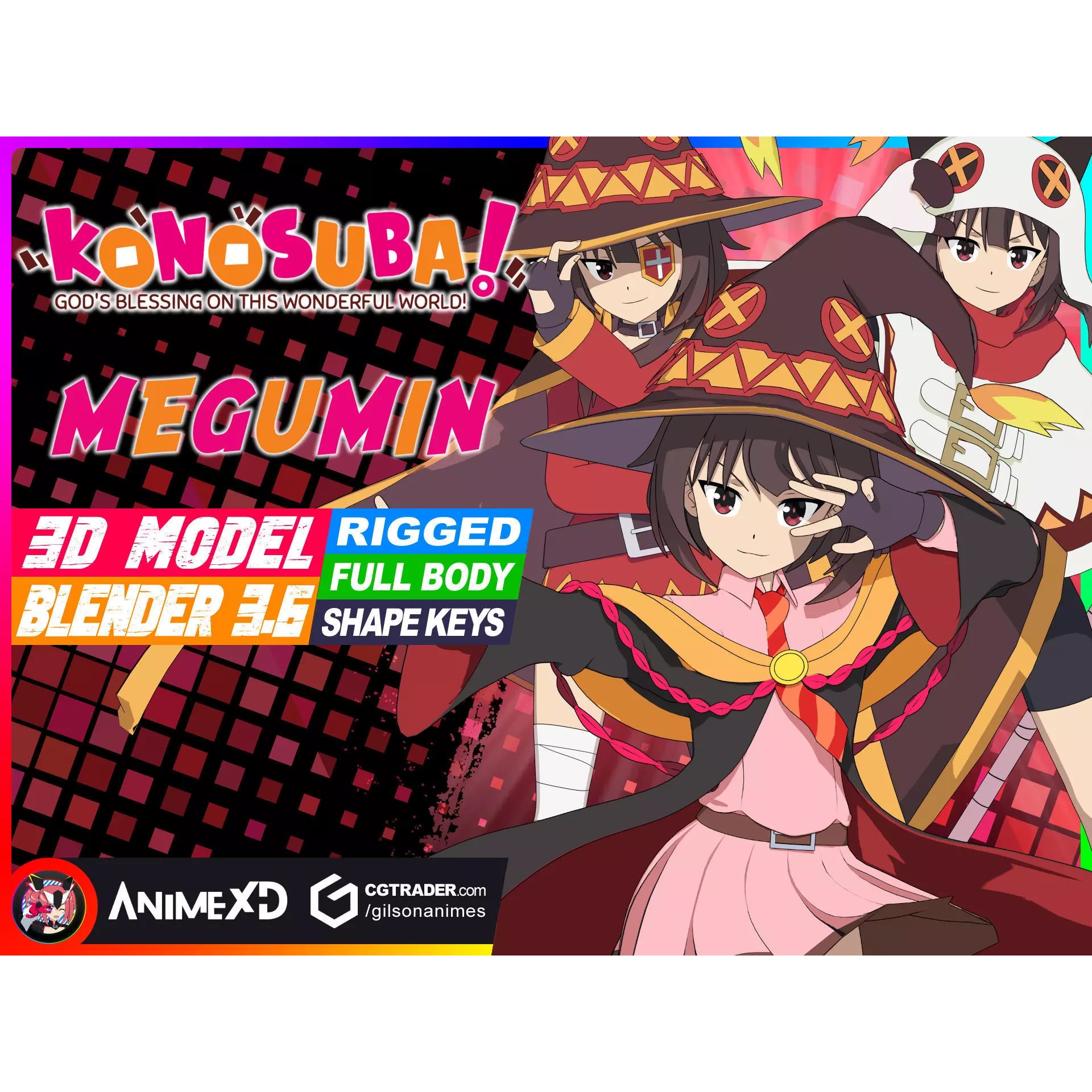 Megumin - Rigged Anime Character 3D Model - View 2