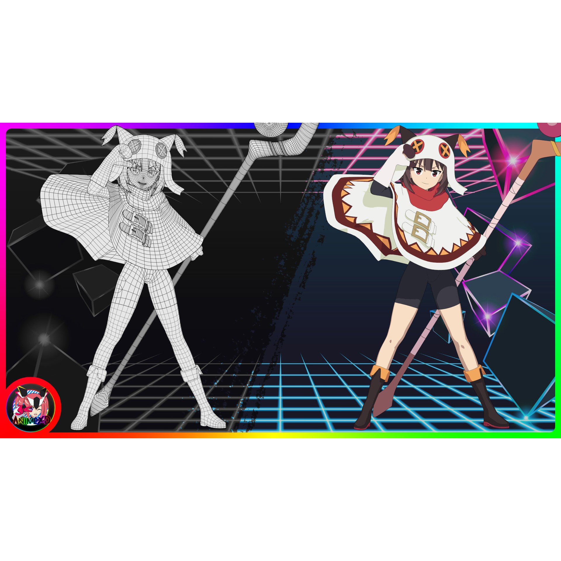 Megumin - Rigged Anime Character 3D Model - View 9