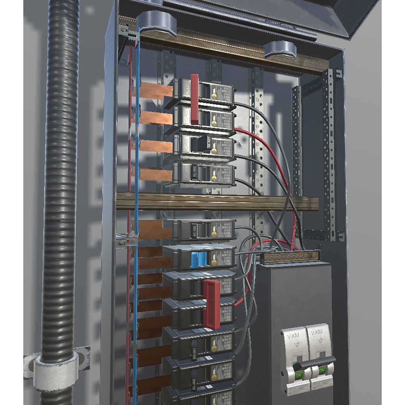 Fuse Boxes with Modular Wiring - Low-Poly Game-Ready 3D Model - View 10
