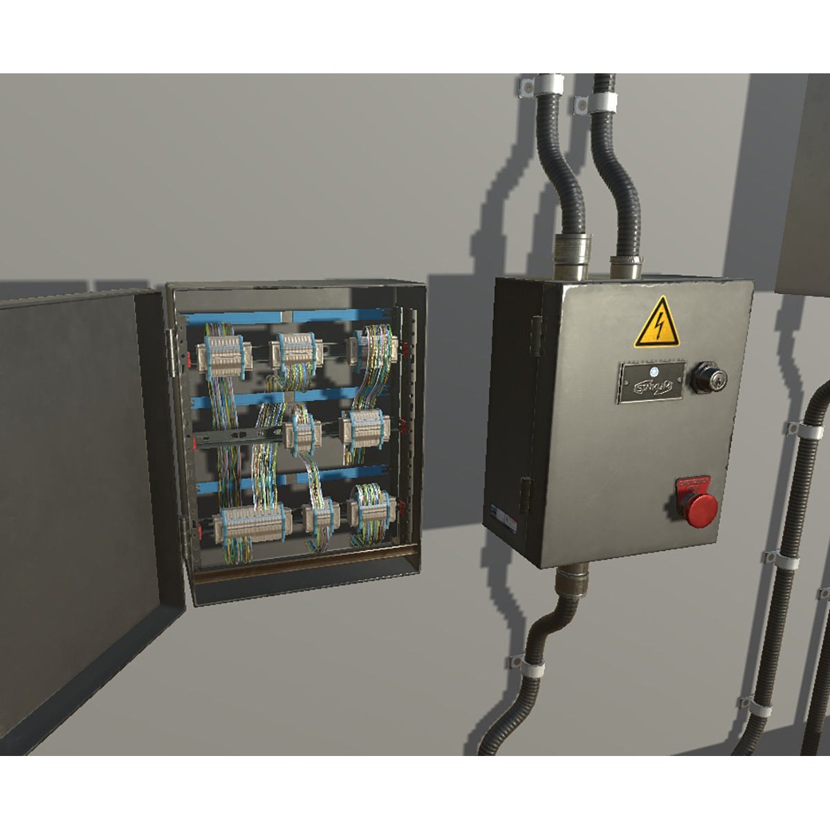 Fuse Boxes with Modular Wiring - Low-Poly Game-Ready 3D Model - View 12
