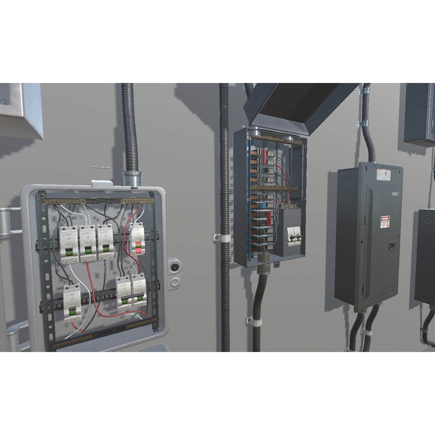 Fuse Boxes with Modular Wiring - Low-Poly Game-Ready 3D Model - View 13
