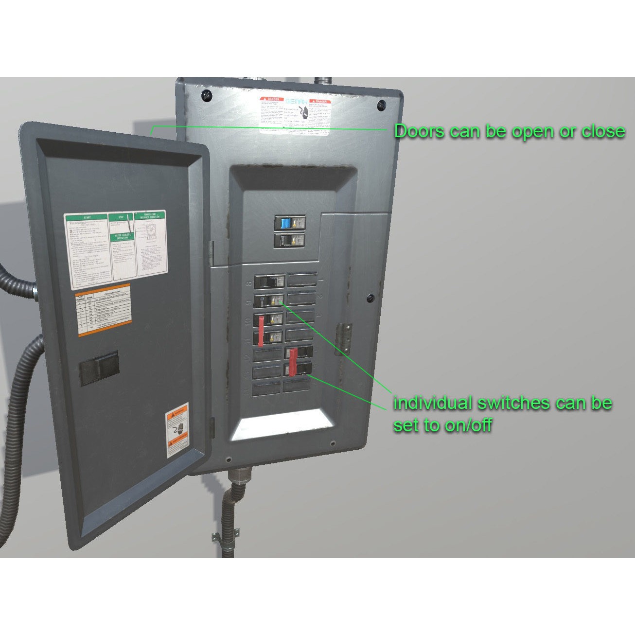 Fuse Boxes with Modular Wiring - Low-Poly Game-Ready 3D Model - View 17