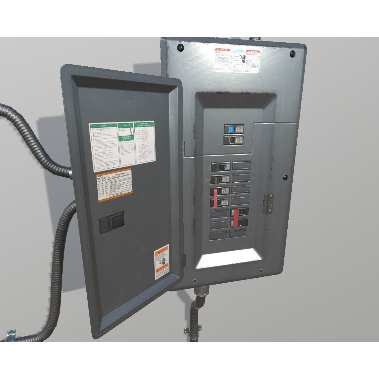 Fuse Boxes with Modular Wiring - Low-Poly Game-Ready 3D Model - View 4