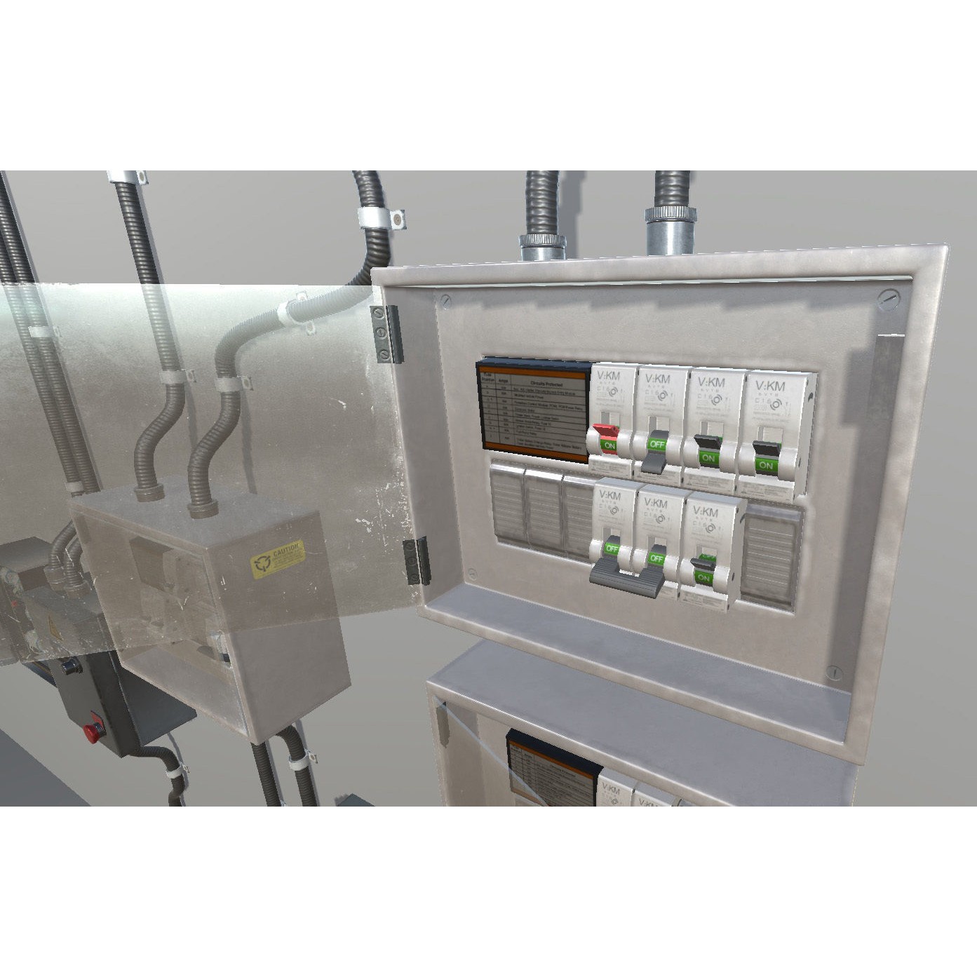 Fuse Boxes with Modular Wiring - Low-Poly Game-Ready 3D Model - View 7