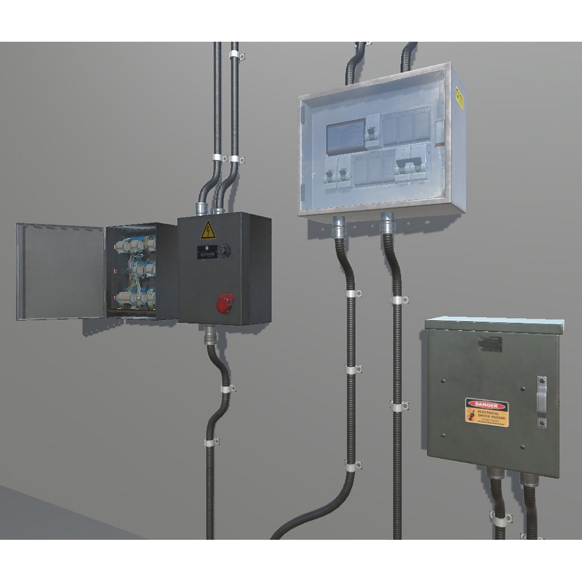 Fuse Boxes with Modular Wiring - Low-Poly Game-Ready 3D Model - View 9