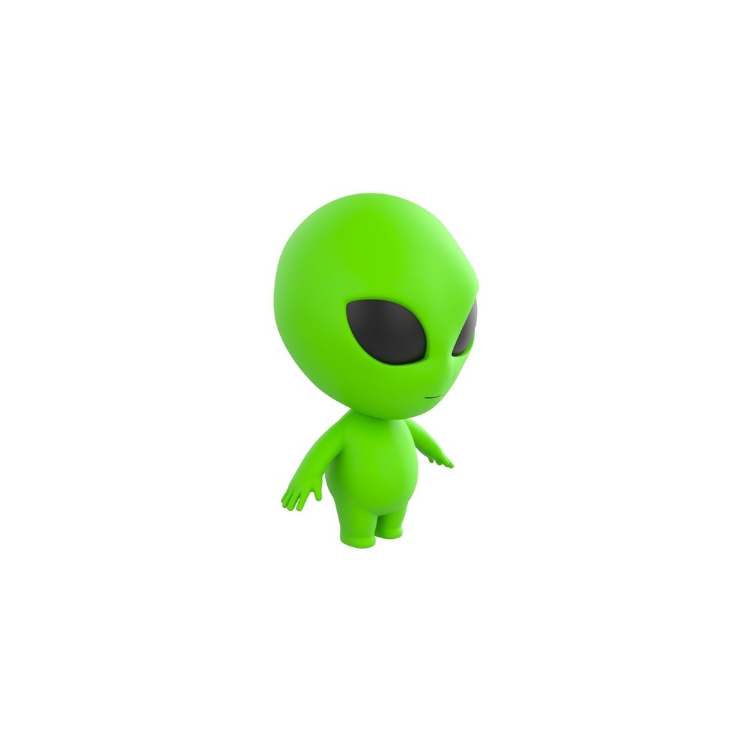 Rigged Alien 3D Model – Cute Cartoon Character, FBX & OBJ - View 10