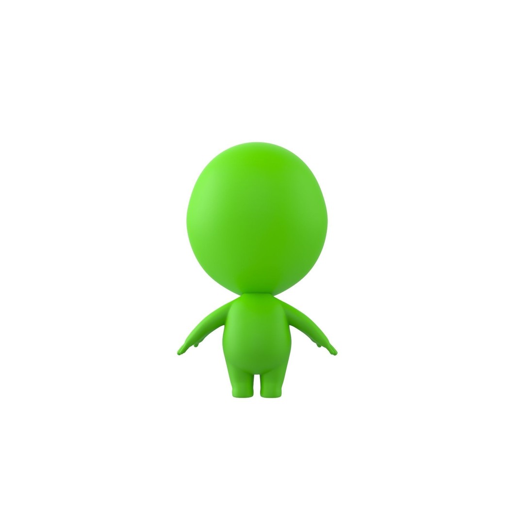 Rigged Alien 3D Model – Cute Cartoon Character, FBX & OBJ - View 12
