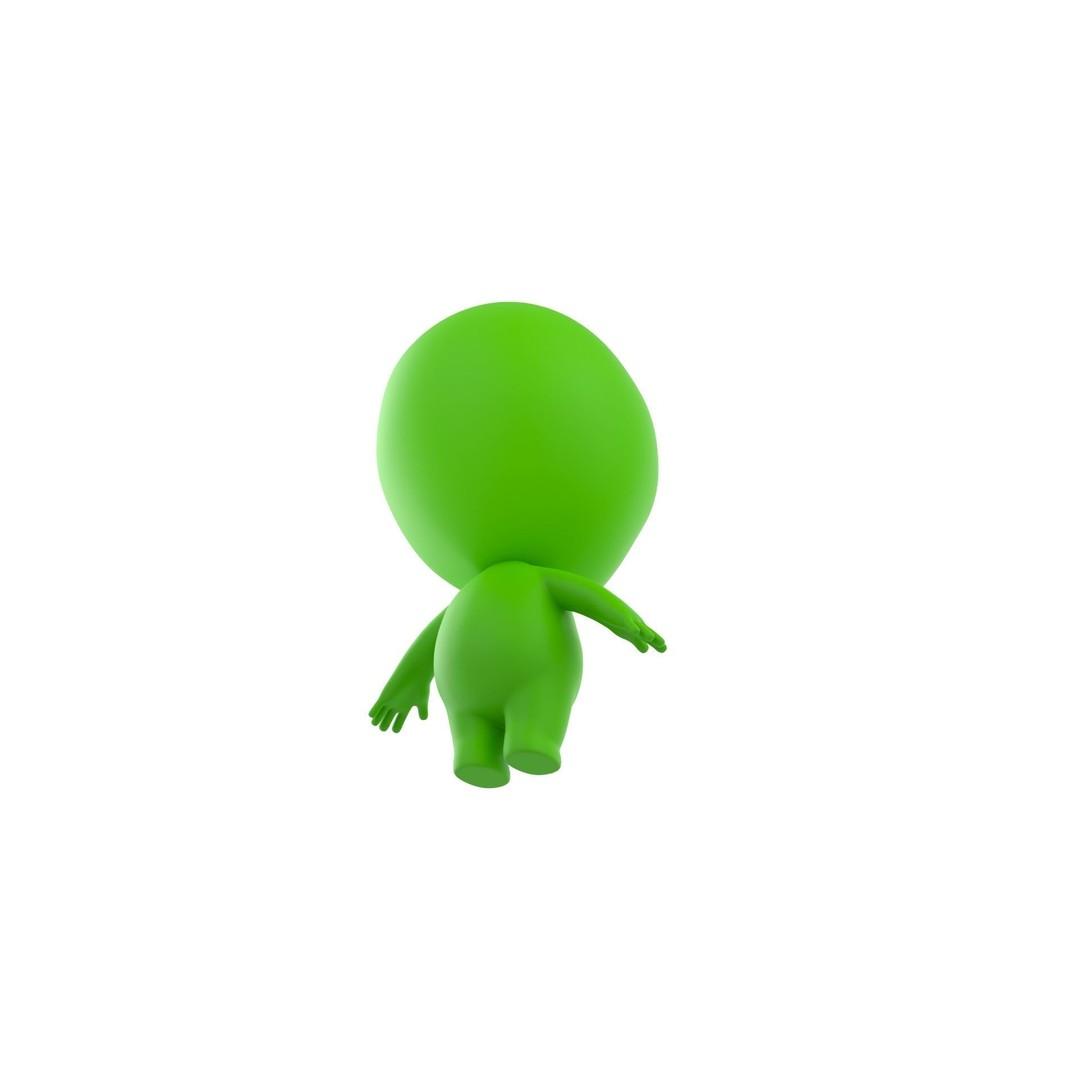 Rigged Alien 3D Model – Cute Cartoon Character, FBX & OBJ - View 13