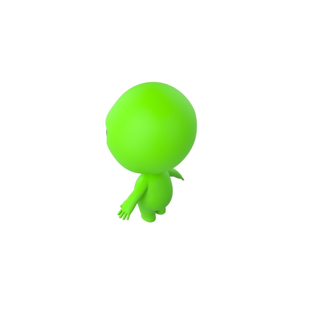 Rigged Alien 3D Model – Cute Cartoon Character, FBX & OBJ - View 14