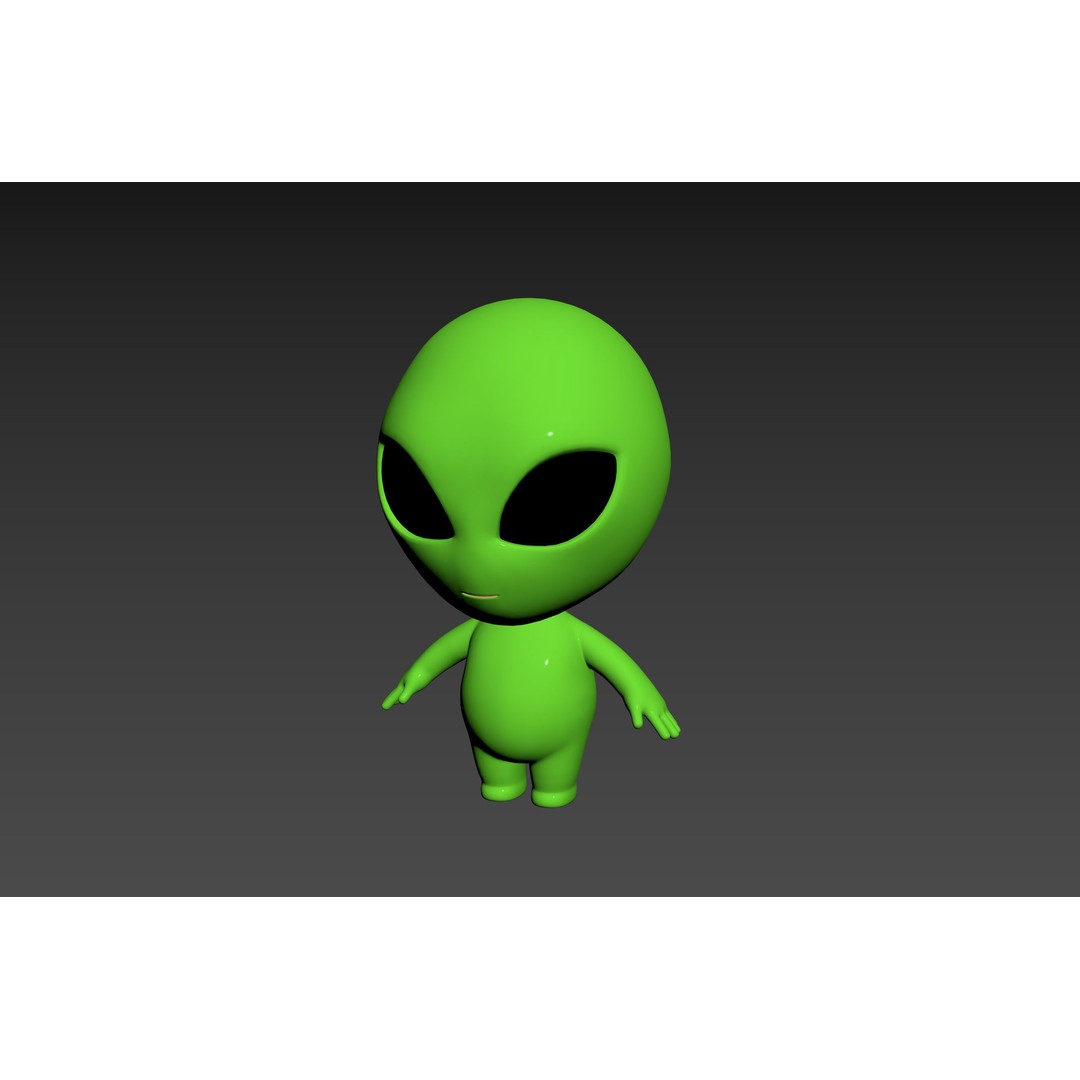 Rigged Alien 3D Model – Cute Cartoon Character, FBX & OBJ - View 18