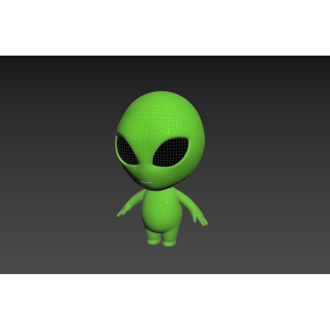 Rigged Alien 3D Model – Cute Cartoon Character, FBX & OBJ - View 20