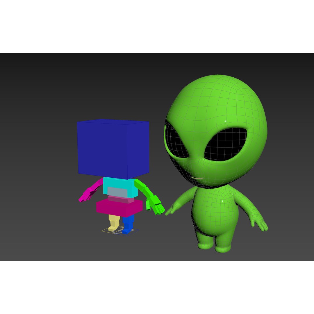 Rigged Alien 3D Model – Cute Cartoon Character, FBX & OBJ - View 21