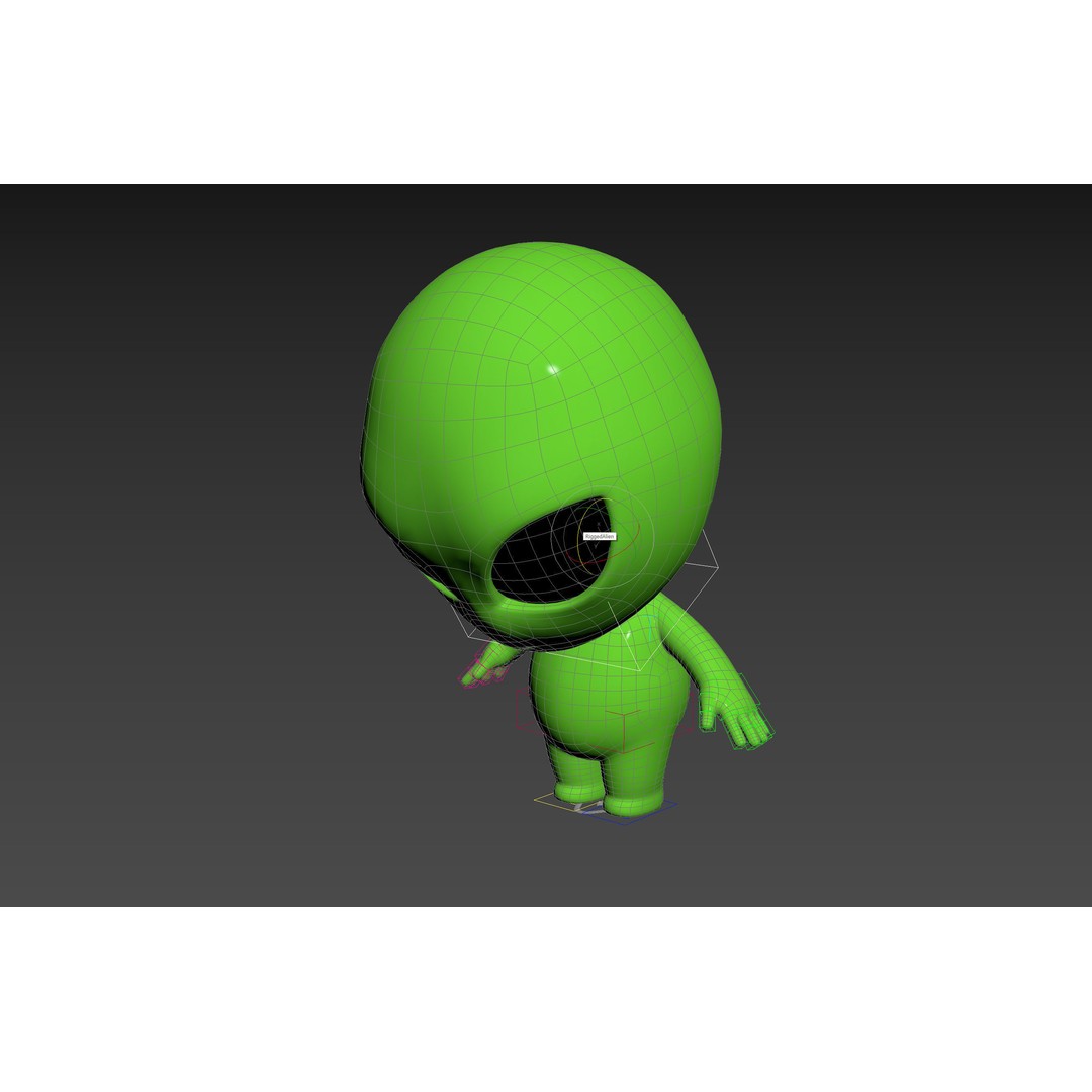 Rigged Alien 3D Model – Cute Cartoon Character, FBX & OBJ - View 23