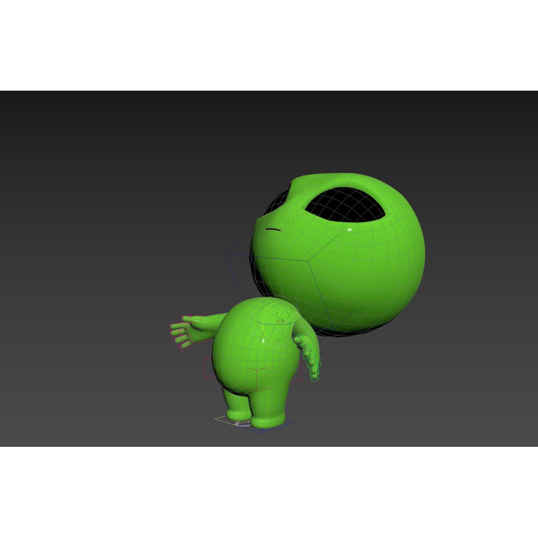 Rigged Alien 3D Model – Cute Cartoon Character, FBX & OBJ - View 28