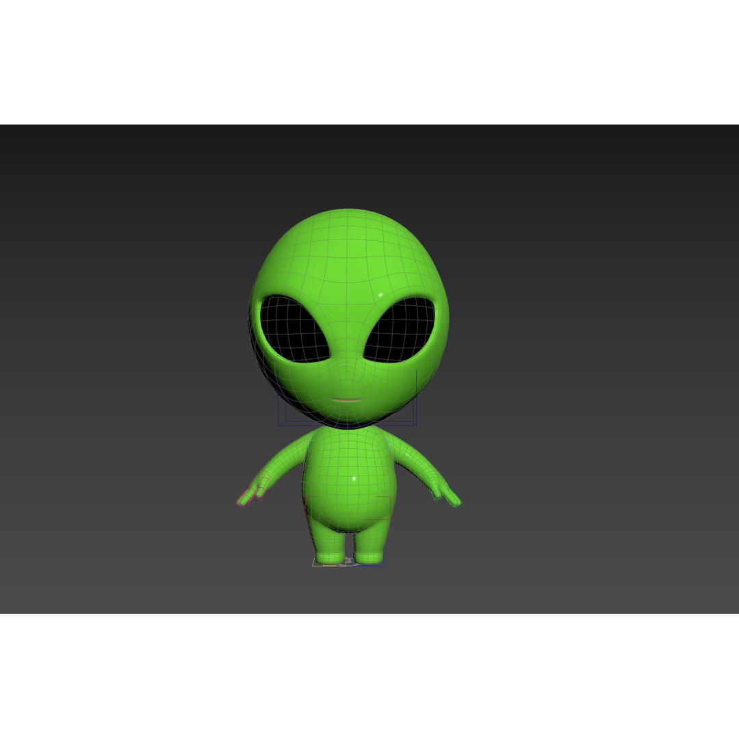 Rigged Alien 3D Model – Cute Cartoon Character, FBX & OBJ - View 31