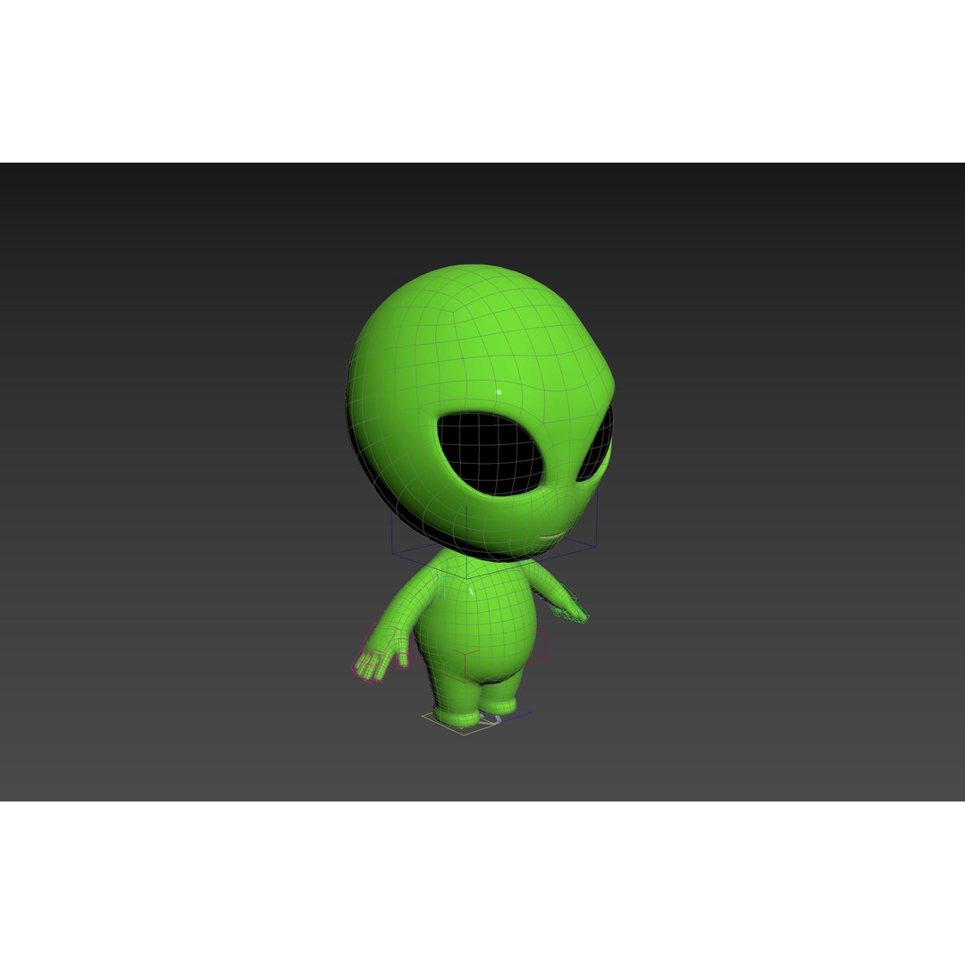 Rigged Alien 3D Model – Cute Cartoon Character, FBX & OBJ - View 32