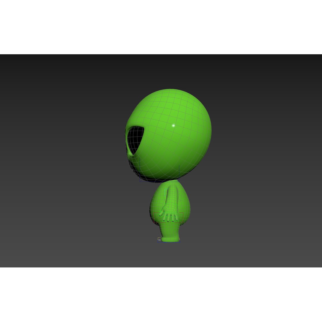Rigged Alien 3D Model – Cute Cartoon Character, FBX & OBJ - View 36