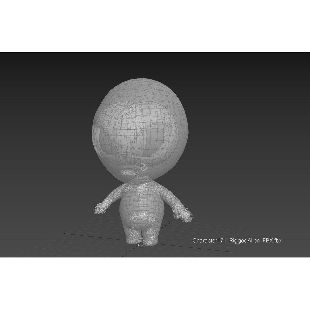 Rigged Alien 3D Model – Cute Cartoon Character, FBX & OBJ - View 39