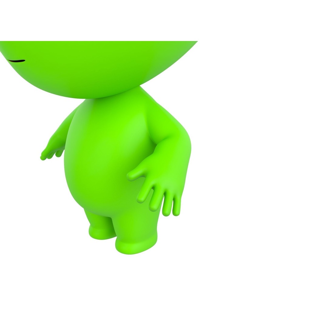 Rigged Alien 3D Model – Cute Cartoon Character, FBX & OBJ - View 4
