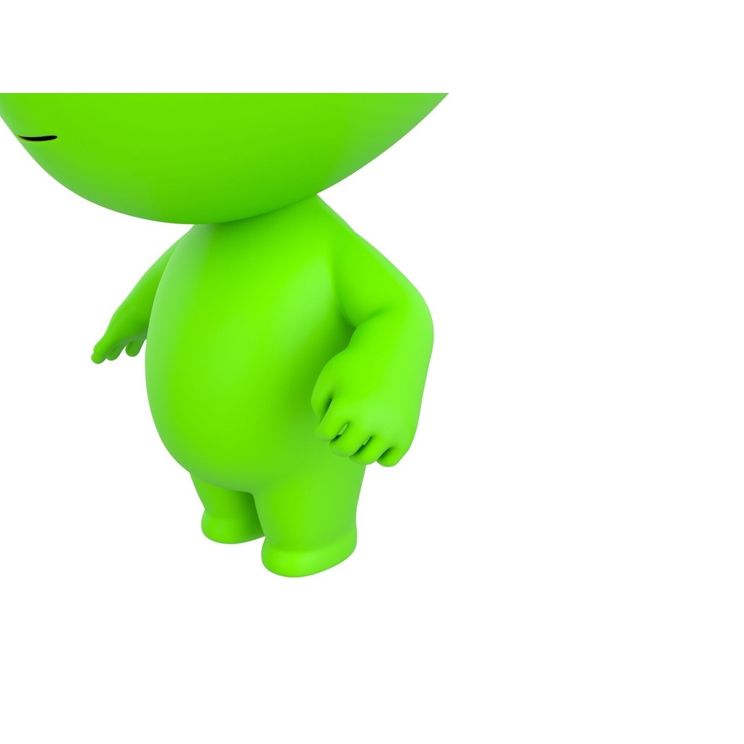 Rigged Alien 3D Model – Cute Cartoon Character, FBX & OBJ - View 5